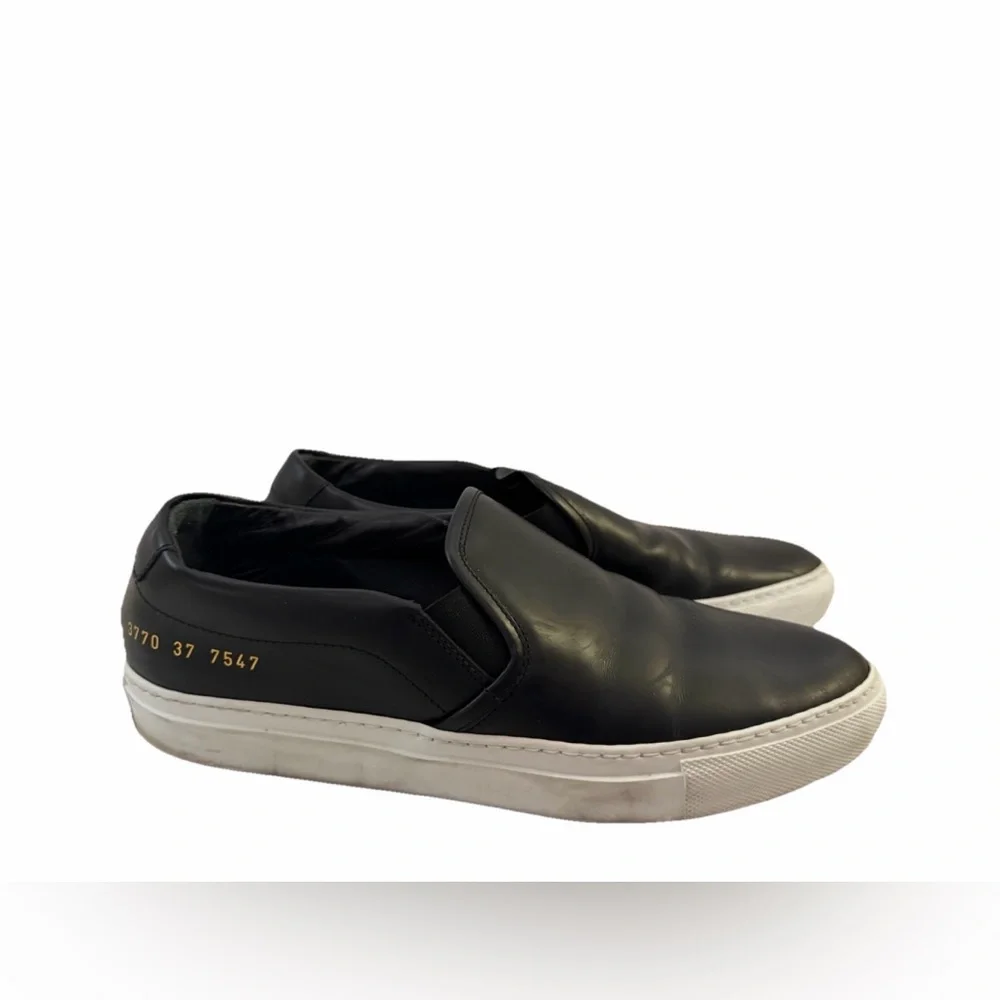 Common Projects Black Leather Slip-Ons - Picture 1 of 9